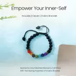 Certified 7 Chakra Healing Beaded Bracelet with Black Onyx