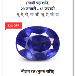 शुद्ध और प्रमाणित नीलम रत्न (100% Natural Certified Blue Sapphire)